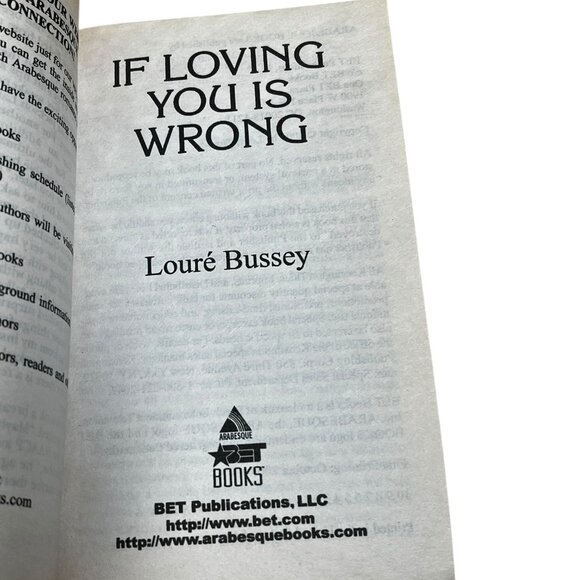 If Loving You Is Wrong By Louré Bussey 2003 Paperback Romance Drama BET Books - Picture 5 of 14